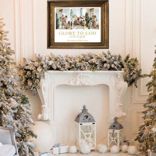 Familienfoto Collage Religiöse Weihnachtsgeschenke Poster