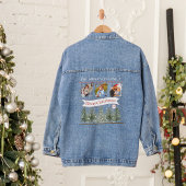 Familienfoto Collage Retro Vintag Frohe Weihnachte Jeansjacke