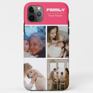 Familienfoto-Collage Rosa 4 Bilder Case-Mate iPhone Hülle