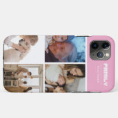 Familienfoto-Collage rosa 4 Bilder Case-Mate iPhone Hülle (Rückseite (Horizontal))