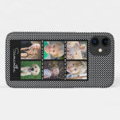 Familienfoto Collage Rosa mit weißen Punkten Case-Mate iPhone Hülle (Rückseite (Horizontal))
