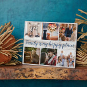 Familienfoto Collage Rustic Wood Script Fotoplatte (Seite)