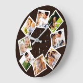 Familienfoto Collage Rustikales Bauernhaus Dunkelb Große Wanduhr (Winkel)