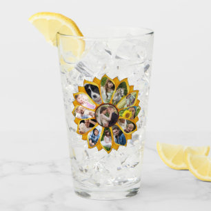 Familienfoto Collage Sonnenblume 13 Bilder leicht Glas