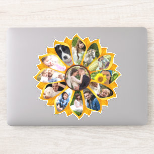 Familienfoto Collage Sonnenblumen 13 Bilder leicht Aufkleber