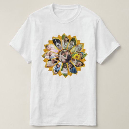 Familienfoto Collage Sonnenblumen 13 Bilder leicht T-Shirt (Design vorne)
