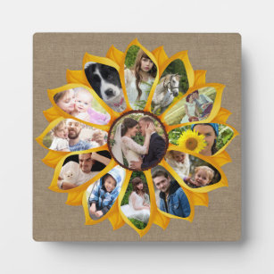 Familienfoto Collage Sonnenblumen Burlap 13 Pics E Fotoplatte