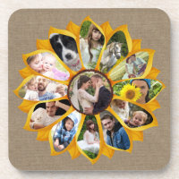 Familienfoto Collage Sonnenblumen Burlap 13 Pics E