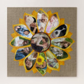 Familienfoto Collage Sonnenblumen Burlap 13 Pics E Puzzle (Horizontal)