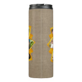 Familienfoto Collage Sonnenblumen Burlap 13 Pics E Thermosbecher (Rückseite)