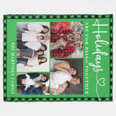 Familienfoto Collage Urlaub Fleecedecke (Vorderseite (Horizontal))