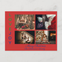 Familienfoto Collage Vier Fotos Frohe Weihnachten