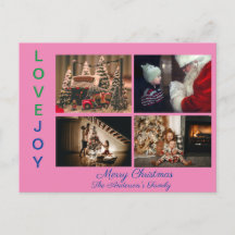 Familienfoto Collage Vier Fotos Frohe Weihnachten 