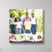 Familienfoto Collage w. Zigzag Foto Strip - grau Leinwanddruck (Vorderseite)