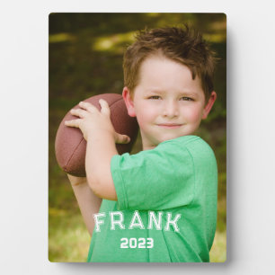 Familienfoto eines Fußballspielers Fotoplatte