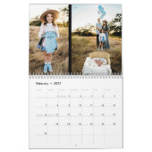 Familienfoto Elegantes Skript Schwarz Kalender (Feb 2027)