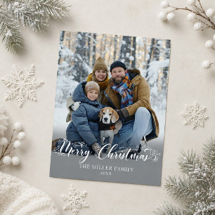 Familienfoto Frohe Weihnachten Typografie Overlay
