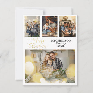 Familienfoto Goldene Weihnachtsgrußkarte Feiertagskarte