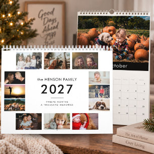 Familienfoto-Kalender 2027 Monatlich 12 Fotos Kalender