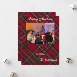 Familienfoto Karo Weihnachten Flach Grußkarte