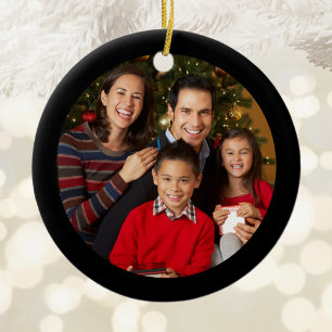 Familienfoto mit schwarzem Rand Keramikornament