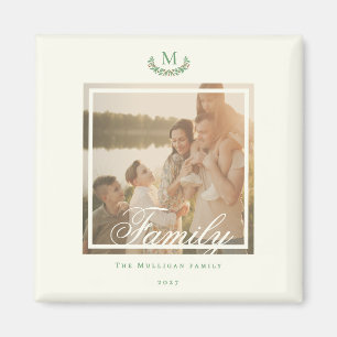 Familienfoto-Monogramm Weihnachtsgeschenk chic Mag Magnet
