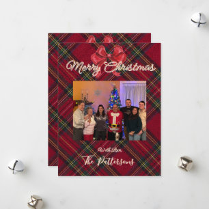 Familienfoto-Plaid-Weihnachtsgruß-Feiertagskarte Feiertagskarte
