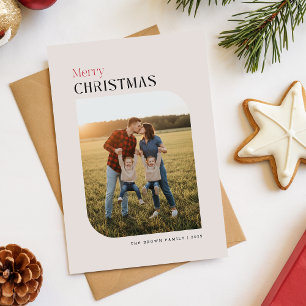 Familienfoto-Porträt-Weihnachtskarte Feiertagskarte
