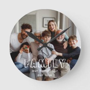 Familienfoto Runde Wanduhr