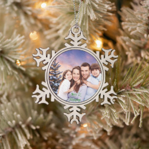 Familienfoto-Schneeflocken-Ornament - Benutzerdefi Schneeflocken Zinn-Ornament