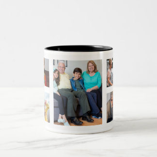 Familienfoto-Tasse - Personalisierter Collage-Kaff Zweifarbige Tasse