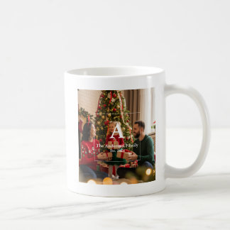 Familienfoto und Monogramm Kaffeetasse