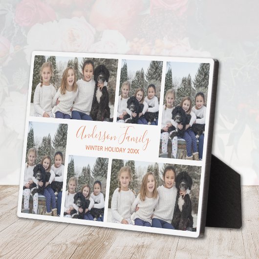 Familienfoto-Vorlage White Rose Gold Fotoplatte