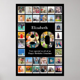 Familienfoto-Vorlage zum 80. Geburtstag als Erinne Poster