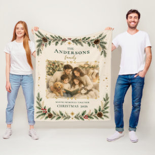 Familienfoto-Weihnachtserinnerungen Fleecedecke