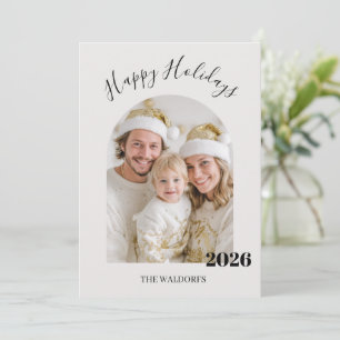 Familienfoto-Weihnachtskarte   Frohe Feiertage Feiertagskarte