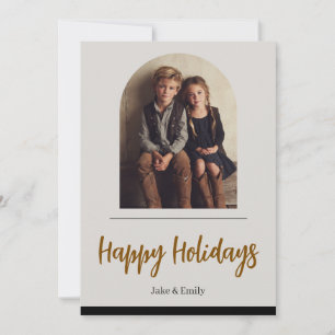 Familienfoto-Weihnachtskarte   Frohe Feiertage Feiertagskarte