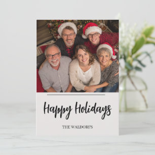 Familienfoto-Weihnachtskarte   Frohe Feiertage Feiertagskarte