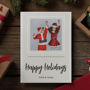 Familienfoto-Weihnachtskarte   Frohe Feiertage Feiertagskarte
