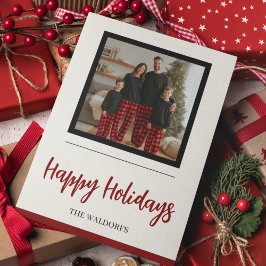 Familienfoto-Weihnachtskarte | Frohe Feiertage Feiertagskarte