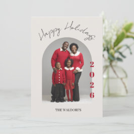 Familienfoto-Weihnachtskarte | Frohe Feiertage Feiertagskarte
