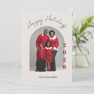 Familienfoto-Weihnachtskarte   Frohe Feiertage Feiertagskarte