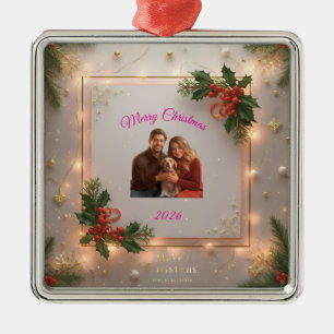 Familienfoto-Weihnachtsschmuck Personalisierter Ornament Aus Metall