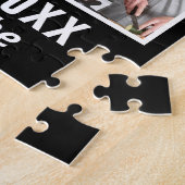FamilienfotoCollage 15 Custom Schwarz-weiß Square Puzzle (Seite)