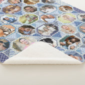 FamilienfotoCollage Easy Blue Quilt Look 35 Bilder Sherpadecke (3/4)