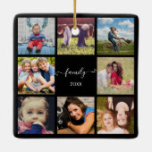 FamilienfotoCollage Schwarz Custom Keramikornament (Rückseite)