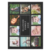 FamilienfotoCollage Schwarz Custom Tischdecke (Vorderseite)