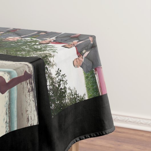 FamilienfotoCollage Schwarz Custom Tischdecke (Beispiel)