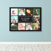 FamilienfotoCollage Schwarze Canvas Print Leinwanddruck (Insitu (Holzboden))