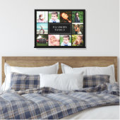 FamilienfotoCollage Schwarze Canvas Print Leinwanddruck (Insitu (Schlafzimmer))